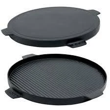 BGE Cast Iron Plancha Griddle Dual Sided W Handles 10.5" - Big Green Egg