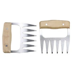 Flaming Coals Deluxe Meat Claws - Wooden Handle