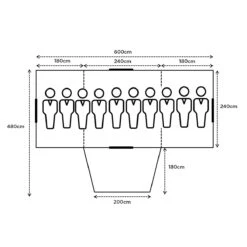 Turbo Lite Twin Tent 240 -Outdoor Camping Store TurboLiteTwinTent240 Floorplan